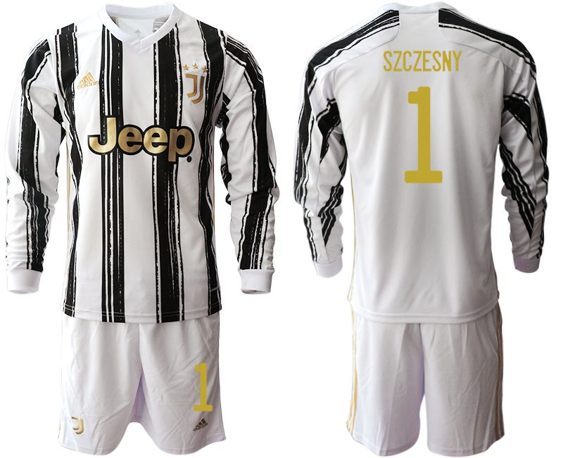 Men 2020-2021 club Juventus home long sleeves #1 white Soccer Jerseys